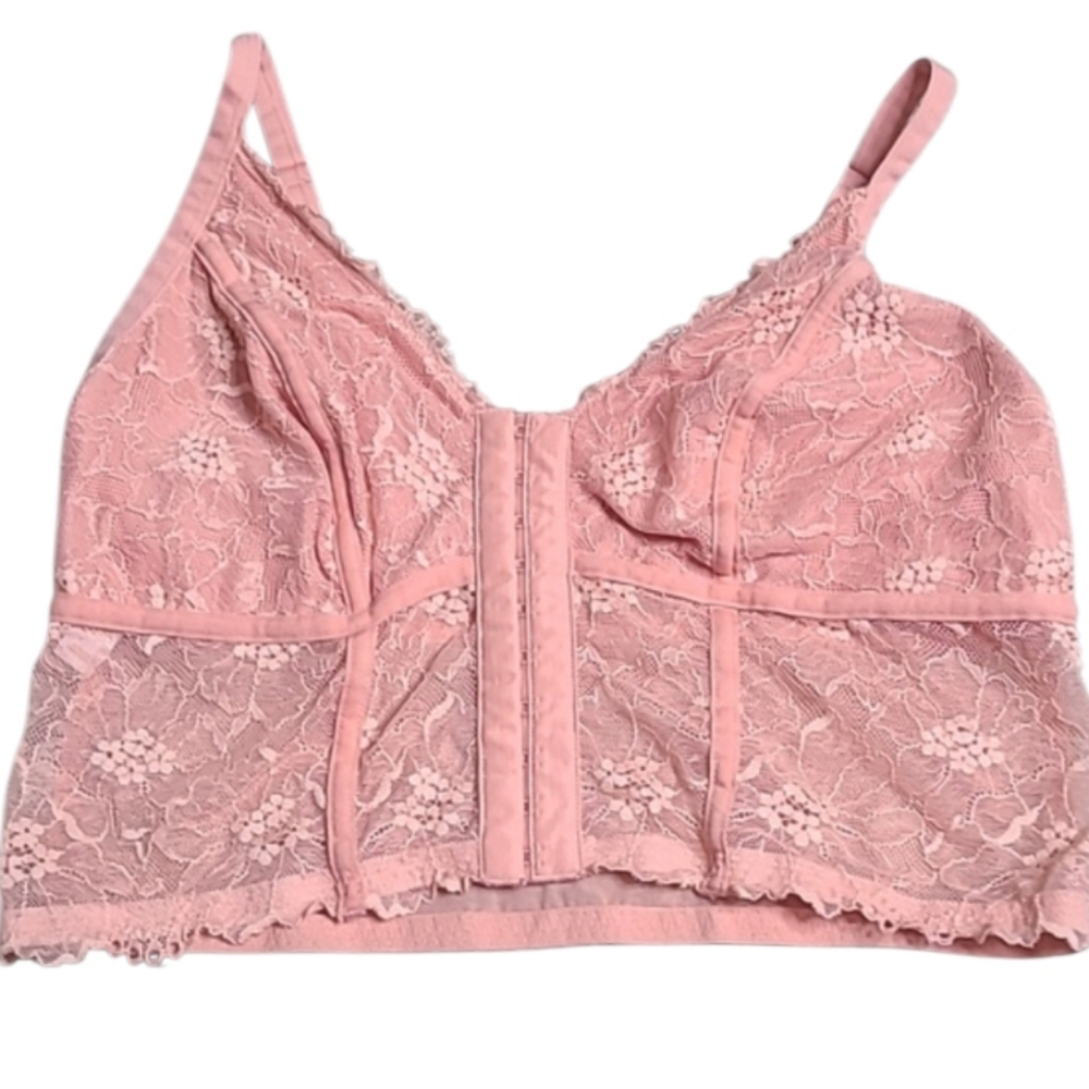 Colsie Peach Lace Corset Bralette
